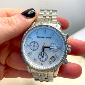 Michael Kors Silver Watch With Studs